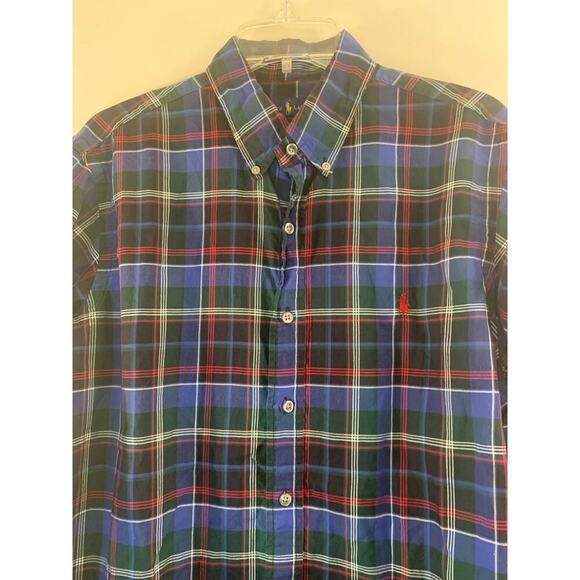 RALPH LAUREN Men’s Plaid Casual Button-Down Shirt / Size: Large - Picture 8 of 8